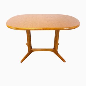 Vintage Scandinavian Oval Dining Table in Oak with Extension, 1960s