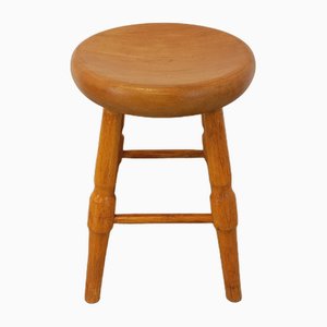 Vintage Stool in Oak by Charlotte Perriand, 1960s
