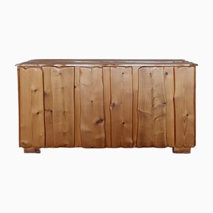 Hand Sculpted Artistic Sideboard in Pine, Denmark, 1960s