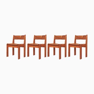 Dining Chairs attributed to Ate Van Apeldoorn for Houtwerk Hattem, Netherlands, 1970s, Set of 4
