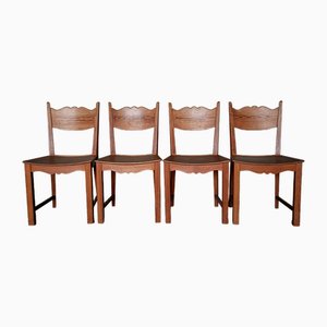 Dining Chairs in Pine, Sweden, 1940s, Set of 4