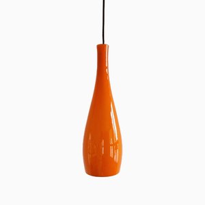 Orange Glass Bang Pendant Lamp by Jacob E. Bang for Fog & Mørup, Denmark, 1960s
