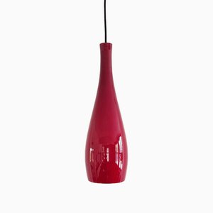 Lampada Bang in vetro rosso di Jacob E. Bang per Fog & Mørup, Danimarca, anni '60