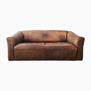 Brown Leather Ds-47 Three-Seater Sofa from de Sede, Switzerland, 1970s