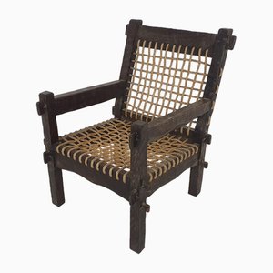 Fauteuil en Chêne et Corde, Pays-Bas, 1960s