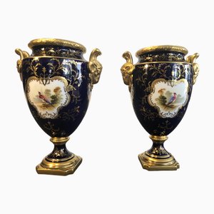 Englische Vasen aus Blattgold Porzellan von Coalport, 1870, 2er Set