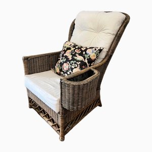 Vintage Lounge Chair in Rattan