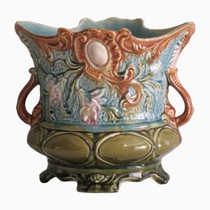 Cache-Pot Art Nouveau en Majolique, France, 1920s