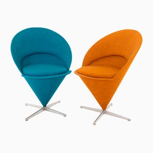 20th Century Cone Chairs by Verner Panton, Set of 2