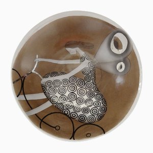 A Cyclist with Wings Plate in Porcelain by Inese Margevica, 2016