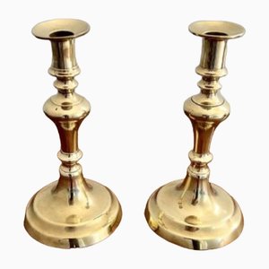 Victorian Brass Candlesticks, 1880s, Set of 2