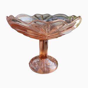 Pink Glass Platter, Poland, 1970s