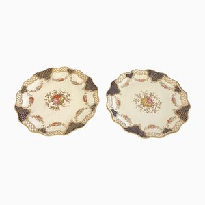 Edwardian Hand Painted Wedgwood Shaped Plates, 1900s, Set of 2