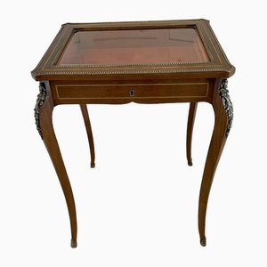 French Brass Inlaid Mahogany Bijouterie Cabinet, 1880s