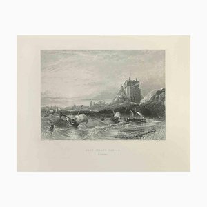 Edward Francis Finden, Holy Island Castle, grabado, 1845