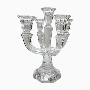 Bougeoir à 5 Bras en Cristal de Val Saint Lambert, Belgique, 1930s