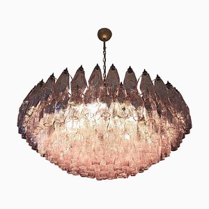 185 Pink Poliedri Murano Glass Chandelier