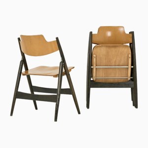 German SE 18 Folding Chairs by Egon Eiermann for Wilde+Spieth, 1950s, Set of 4