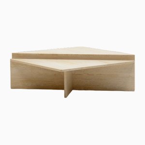 Italian Travertine Triangle Coffee Table from Up&Up, 1970s