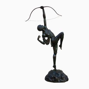 Pierre Le Faguays per Susse Frères, Art Deco Diana, anni '20, scultura in bronzo