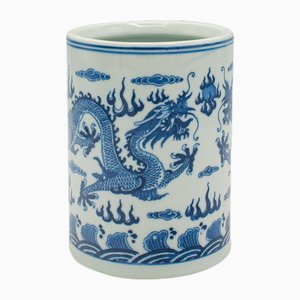 Small Vintage Chinese Brush Pot in Ceramic, 1970