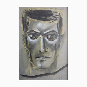 Kurts Fridrihsons, Portrait, Pastel on Paper