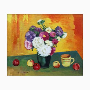 Olgerts Jaunarajs, Still Life with Apples, 1989, Oil on Canvas