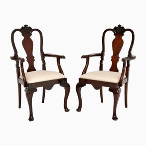Antique Queen Anne Carver Armchairs, 1890, Set of 2