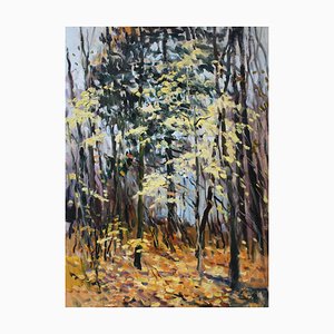 Edgars Vinters, Autumn Foliage, 1990, Oil on Cardboard