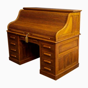 Edwardian Roll Top Desk by Maples of London and Paris, 1890s