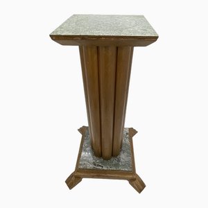 Pedestal sueco de mármol con marco de bronce, años 40