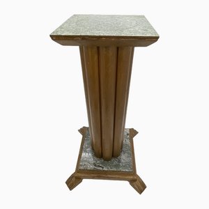 Swedish Marble Pedestal with Bronzed Frame, 1940s