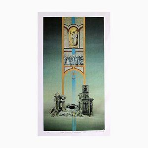 Vladimir Pavlov, Cathedral of Christ the Savior, 1989, Screenprint