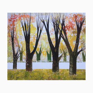 Laimdots Murnieks, Park in Autumn, 2002, Huile sur Carton