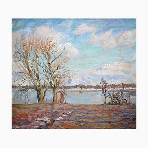 German Dontsov, Paisaje de principios de primavera, óleo sobre lienzo