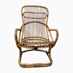 Italienischer Mid-Century Modern Sessel aus Bambus & Rattan, 1960er