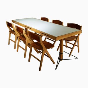Dining Table and Chairs by Marc Held for Ibm, 1980s, Set of 7
