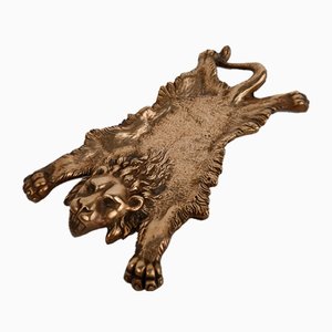 Mythological Nemean Lion Skin Ashtray in Brass, Italy, 1970s