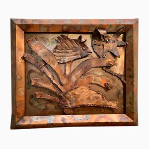 Hand-Crafted Underwater World Copper Art Wall Relief, Finland, 1960s