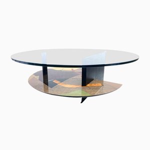 Table Basse avec Plateau en Verre, Italie, 1980s