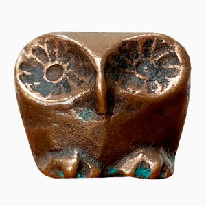 Mid-Century Brutalist Bronze Owl Figurine from Harjes, Germany, 1960s