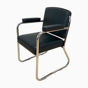 Bauhaus Armchair in Tubular Steel & Leather, Germany, 1930s