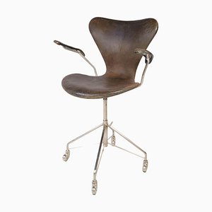 Seven Office Chair Model 3217 Early Edition by Arne Jacobsen & Fritz Hansen, 1955