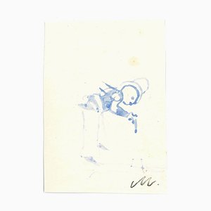 Mino Maccari, The Shoot, Aquarellzeichnung, 1960er