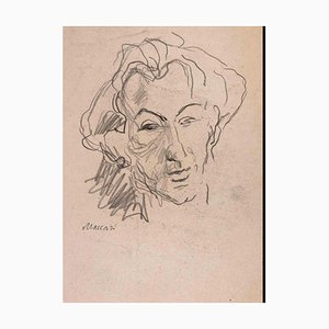 Mino Maccari, Portrait, Pencil Drawing, 1935