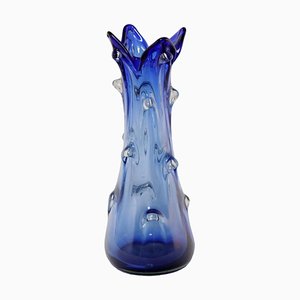 Vaso vintage in vetro blu