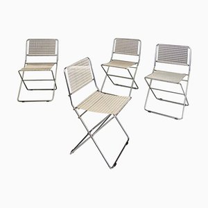 Italian Modern Adjustable Chairs in Metal attributed to De Marco & Rebolini for Robots, 1970s, Set of 4