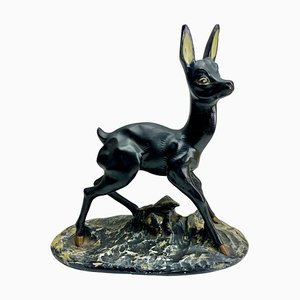 Hand-Painted Bambi Sculpture in Plaster, 1935