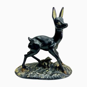 Handbemalte Bambi Skulptur aus Gips, 1935