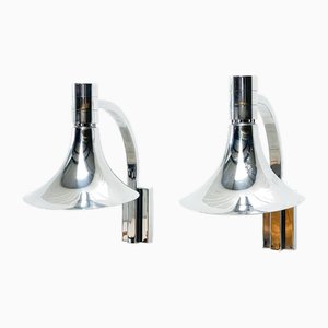 Lámparas de pared Trompeta de Franco Albini, años 70. Juego de 2